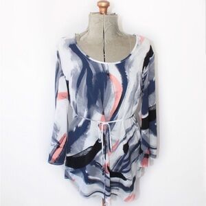 Le Chateau Tri Colour Long Sleeve Dress